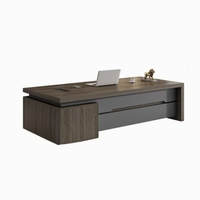 Bureau de direction de luxe personnalisé, bureau de président moderne et simple, bureau de direction en bois en forme de L moderne