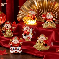 Décorations en résine de l'An du Cheval, Dieu de la Richesse, boîte mystère, figurines porte-bonheur du Nouvel An, ornements de bureau à domicile, cadeaux du Festival du Printemps