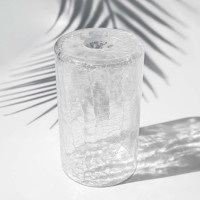 Abat-jour en verre cylindrique craquelé à haute transmission, à deux extrémités ouvertes, pour l'assemblage d'éclairage