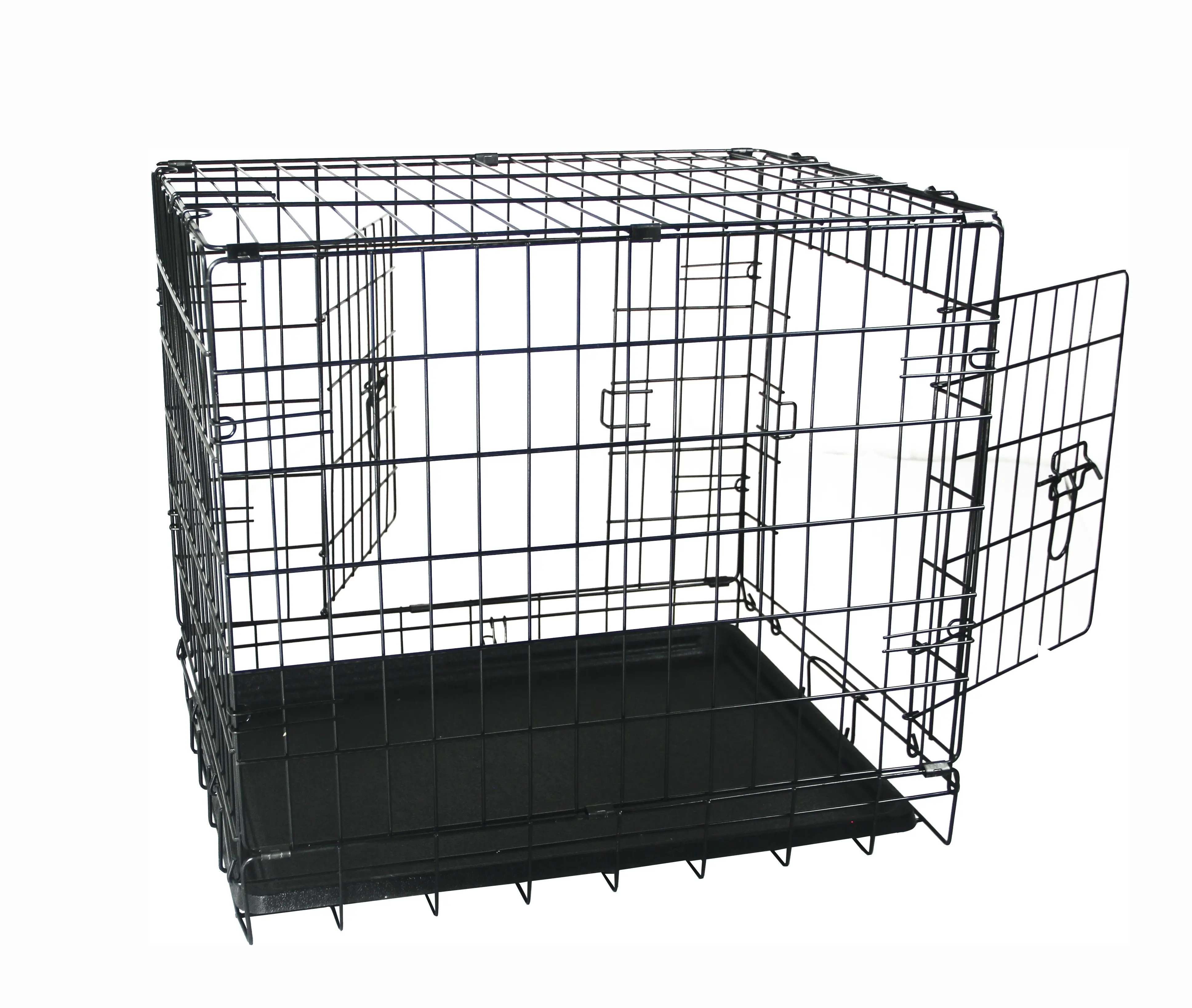 Hot Sale Foldable Pet Carrier Iron Wire Dog Cage Crate Kennel Carriers & Waterproof cover