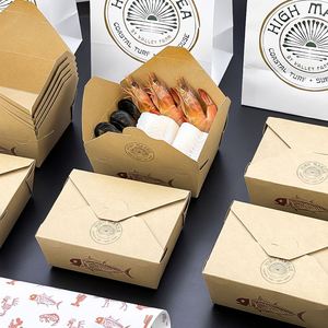 Bolsa de Papel Kraft Reciclable con Asa para Llevar Comida, con Logotipo Personalizado para Restaurantes, para Entrega a Domicilio y Comida para Llevar - Product Image 6