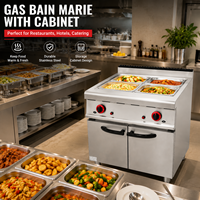 Bain-marie commercial à gaz, type armoire, en acier inoxydable, table chauffante pour buffet, pour restaurant, hôtel, cuisine