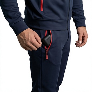 Survêtement zippé classique pour homme en polyester, idéal pour le quotidien, vente en gros, style personnalisé - Product Image 5