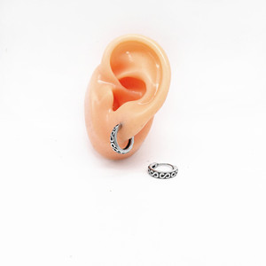 yunnique Tibetan <b>Silver</b> <b>Huggie</b> Earrings 316 Stainless Steel Geometric Design For Men And Women Fashion Jewelry - Product Image 4