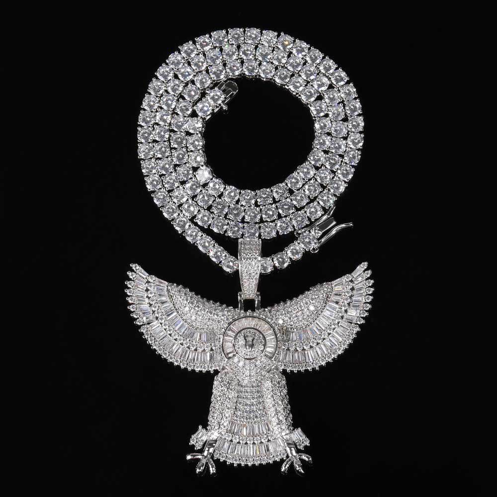 Silve + 24-inch x 3mm twisted chain-Pt083