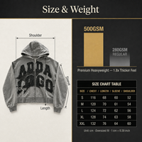 Sweat à capuche zippé sur mesure OEM, style streetwear, coupe lourde, délavé à l'acide, effet vieilli, avec appliques et broderies, coupe oversize, pour homme, modèle court