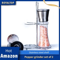 Moulin à sel et poivre en acier inoxydable Molinete De Pimienta Moulin manuel pour bouteilles en verre de broyage d'épices de bonne cuisine