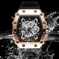 Montre-bracelet pour homme Wlisth 6147, sport, mode, bracelet en silicone, mouvement à quartz, cadran tonneau, aiguilles luminescentes, étanche