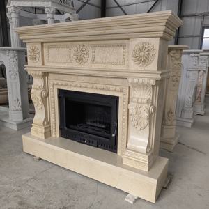 Blanco italiano al aire libre interior moderno decorativo tallado mármol <span class=keywords><strong>piedra</strong></span> chimenea envolvente <span class=keywords><strong>de</strong></span> China para la venta - Product Image 5