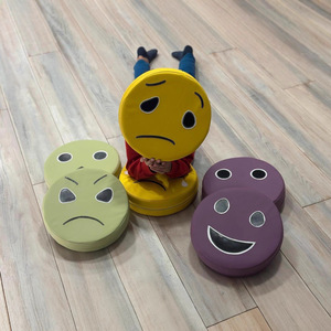 Tapis de jeu souples pour enfants en mousse EVA, visages émotionnels ronds, jouets d'intérieur pour 2 à 4 ans, unisexe, usage domestique - Product Image 3