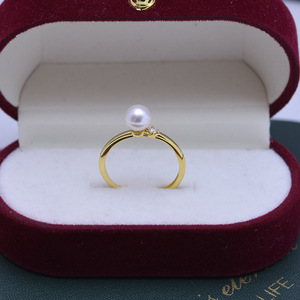 Bague en argent S925 minimaliste à ouverture, avec perle d'eau douce ronde blanche de 6-7 mm, forte luminosité, presque parfaite, pour femmes - Product Image 2