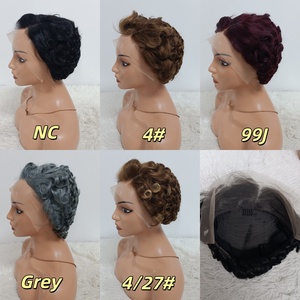 Promoción Letsfly Chioma para Pelucas Pixie, Cabello Remy de Color, Peluca Corta y Rizada con Frente de Encaje 13x4 para Mujeres Negras - Product Image 2