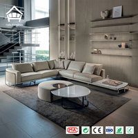 Canapé modulaire de luxe sur mesure, mobilier complet pour toute la maison, structure métallique, table en marbre pour projet de villa de luxe