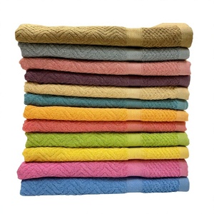 Colorful Embossed Bath <b>Towel</b> <b>Set</b> 100% Cotton Plain Dyed Absorbent <b>Towel</b> 11X11 Inch - Product Image 1