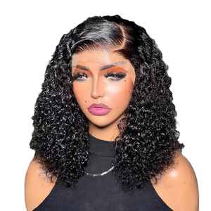 Недорогие бразильские парики из кудрявых волос средней длины, с прозрачной кружевной передней частью, двойной слой, без клея, HD-фронталь, для чернокожих женщин - Product Image 3