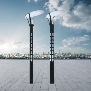 Lámpara de calle <span class=keywords><strong>LED</strong></span> de doble cabeza superbrillante, luz doméstica de mástil alto de 3M para patio, jardín, casa, impermeable, con energía Solar - Product Image 4