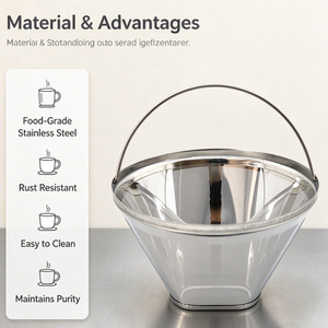 <span class=keywords><strong>Filtre</strong></span> à café <span class=keywords><strong>permanent</strong></span> en acier inoxydable WELAND pour machine à café - Product Image 1