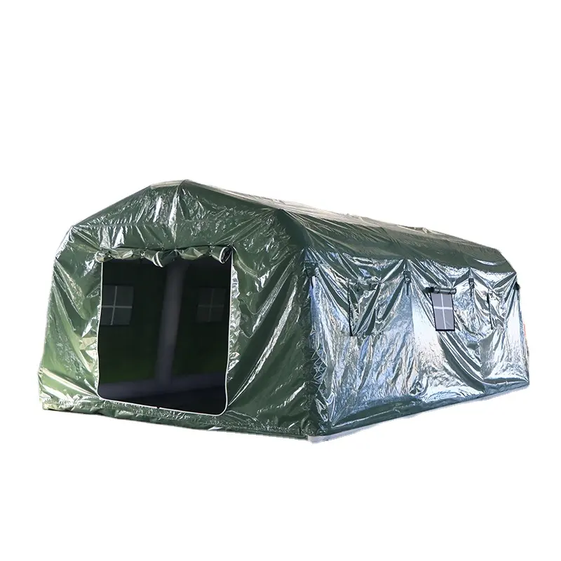 工場卸売4*6m 10人耐久性防水屋外キャンプテントポータブルインフレータブルキャンプエアテントルームベッド付き