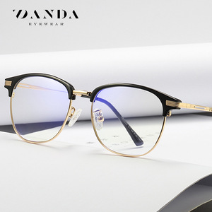 Anti Blue Light <b>Glasses</b> Rectangle Metal Frame Pc Lens 99 Light Transmittance <b>For</b> Computer <b>Gaming</b> Unisex 5054 - Product Image 2