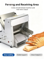 Trancheuse à pain électrique automatique professionnelle avec lames en acier inoxydable pour boulangerie, restaurant, toast