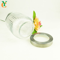 Pot rond en verre multifonctionnel écologique de 900 ml avec couvercle en métal pour le stockage des aliments dans la cuisine