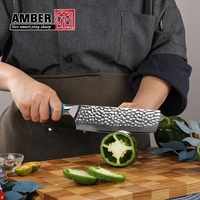 Couteau de cuisine simple de luxe en gros Yangjiang nouveautés coupe-légumes professionnel en acier damas 7 pouces couteau nakiri