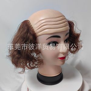 Other Bald <b>Head</b> Wig Beetle Juice <b>Style</b> Latex Hair Transplant Halloween Prop Funny DIY Mask - Product Image 2
