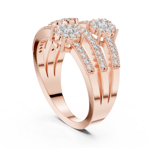 Rose Gold <b>Diamond</b> <b>Ring</b> Classic Elegant Stylish Jewelry for Women Ideal for Wedding Engagement Party and Daily Fashion - Product Image 2