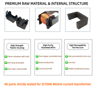 SCT006 Trasformatore Corrente Separabile, Classe 1, Ingresso 1-20A, Uscita mA, Blocco Sicurezza - Product Image 4
