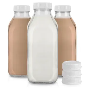 Стеклянные производители производят Точечные оптовые прозрачные стеклянные бутылки для молока герметичные бутылки для молока
