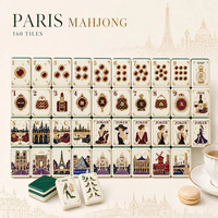 Ensemble de Mahjong Américain de Luxe en Acrylique Vert, Écologique, 160 Pièces, 4 Couches, Tuiles de Mahjong Gravées pour le Divertissement
