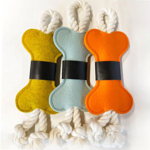 Toptan kemik şekli halat keçe kumaş köpek çiğnemek oyuncak - Product Image 3