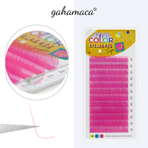 Gahamaca 3D Neon màu sắc thay đổi lông mi mở rộng phát sáng tối cổ điển huỳnh quang lông mi 0.07mm OEM cho tùy chỉnh - Product Image 2