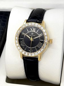 Reloj de cuarzo para mujer con diamantes blancos, elegante, dorado, de corte cuadrado y corte completo. - Product Image 2