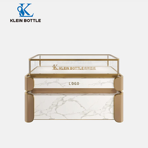 Cao cấp thép không gỉ cơ sở trang sức hiển thị tủ Tempered Glass Top với LED chiếu sáng Hidden khóa điện tử cho Acryl Mall - Product Image 1