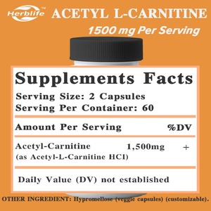 Cápsulas de Acetil L-Carnitina 1500mg de Alta Potencia, Suplemento Deportivo Personalizable, Venta al por Mayor, 120 Unidades, Apoya la Producción de Energía - Product Image 2