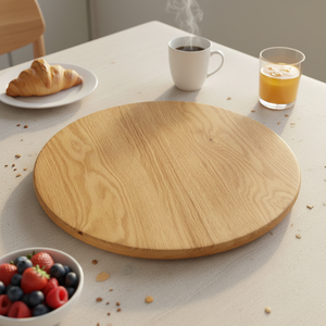<span class=keywords><strong>Plateau</strong></span> tournant Lazy Susan en bois <span class=keywords><strong>de</strong></span> chêne massif, fait main en usine, personnalisable, pour présentation sur table - Product Image 1