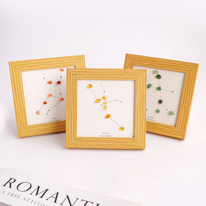도매 천연 크리스탈 칩 12 별자리 사진 액자 DIY 크리스탈 벽 장식 데스크탑 장식품 홈 데코용 - Product Image 4