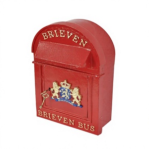 Boîte aux lettres néerlandaise Couleur rouge Fini Support mural Style unique Boîte aux lettres en gros Boîte aux lettres en métal Brieven Made In India - Product Image 1