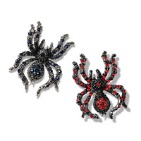 Broche animale tendance, épingle de revers araignée Halloween exagérée, broche personnalisée en strass pour costume, accessoire vestimentaire