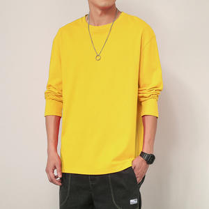 T-shirt unisexe à manches longues ASD23, 100% coton, tissu tricoté uni, impression par sublimation de logo personnalisé pour hommes - Product Image 6