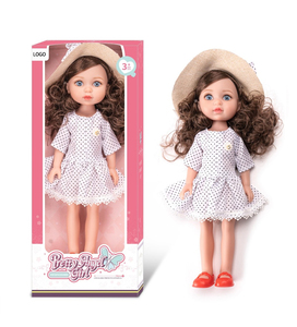 Muñeca de Moda de 14 Pulgadas, Adorable Vestido de Gasa de Primavera/Verano con Sombrero Blanco, Muñecas Americanas de Vinilo para Niñas - Product Image 1