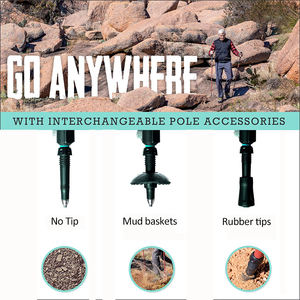 Bâton d'auto-défense extensible en métal à trois sections, bâton de marche, arbon, iber, alking, ltralight, vieux, ustom, ogo - Product Image 2