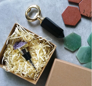 Grandi tappi per bottiglie di <span class=keywords><strong>vino</strong></span> in cristallo naturale di ametista, a forma di geode, con minerali e gemme per la guarigione Reiki, accessori da bar - Product Image 3