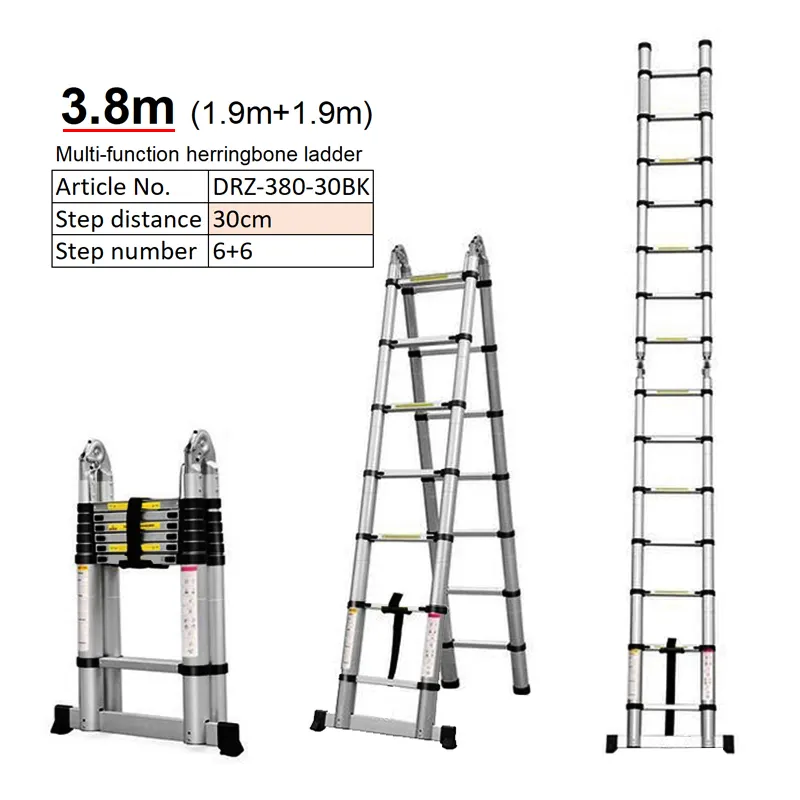EN131 3,8 м прочная алюминиевая компактная складная Складная многоцелевая лестница