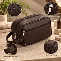 Trousse de Toilette de Voyage en Cuir PU Personnalisée Grande Capacité avec Fermeture Éclair Légère et Portable pour Organisateur Résistante à l'Eau