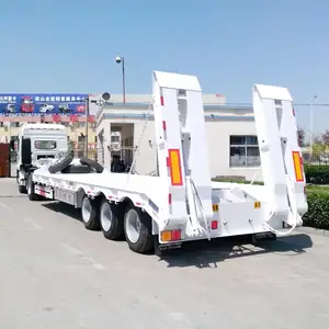 Yüksek kaliteli 60ton 80ton 3 aks Lowbed kargo yarı kamyon römorku umman satılık