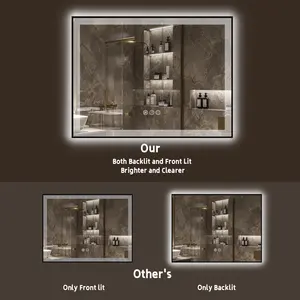 Kosmo Customized Wall Mounted Glass Wifi Magic Mirror Touch Screen Dimmer Bath Lights Smart Led Bathroom Mirror