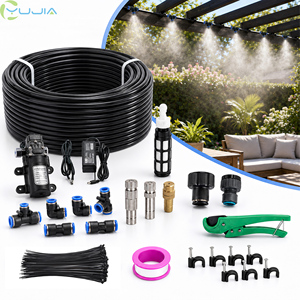 <b>DIY</b> Outdoor Misting Cooling System Accessories <b>Kit</b> with Mist Pipe, Fittings, Brass Nozzles & Pump for Backyard Patio - Product Image 1