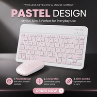 Keyboard Bluetooth Warna-warni Ultra Tipis Nirkabel Portabel untuk Tablet, Ponsel, Laptop, Bisnis, dan Perjalanan